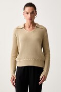 Armani Exchange sweter damski bawełniany beżowy XW002629 AF25932