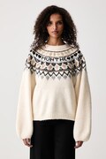 MUNTHE sweter damski z dodatkiem wełny VAFFIE beżowy 263161326374