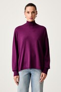 Trussardi sweter damski z wiskozą fioletowy M7336001123N