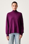 Trussardi sweter damski z wiskozą fioletowy M7336001123N