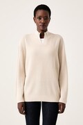 Trussardi sweter damski z wełną beżowy M0186001265N