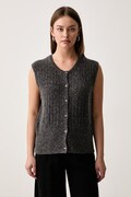 Trussardi kamizelka damska z dodatkiem jedwabiu szara M0416001290N