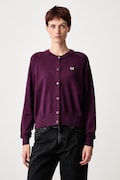 Fred Perry kardigan damski bawełniany fioletowy K3141