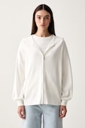 MM by Max Mara sweter rozpinany damski z wiskozą MMLGINNASTA biały 2626346047600