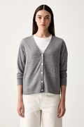 MM by Max Mara sweter rozpinany damski wełniany MMLSNACK szary 2626346017600