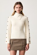 Elisabetta Franchi sweter damski z wiskozą beżowy MK03S66E2