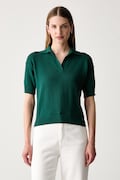 Weekend Max Mara polo damskie bawełniane WKDALBERO zielone 2625366151600