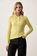 Patrizia Pepe sweter damski z wełną żółty 8K0102 KK012