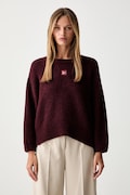 American Vintage sweter damski z wełną bordowy EAST18V
