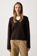 Marc O'Polo sweter damski z wiskozą brązowy 5000012002