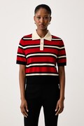 Pinko pletena polo majica za žene od vune crvena 105450 A3G1