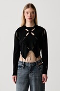 Karl Lagerfeld Jeans sweter damski z wiskozą czarny B3W18013