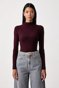 Twinset ημιζιβάγκο γυναικείο μάλλινο μπορντό 262TT3223