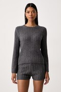 Twinset sweter damski z dodatkiem wełny szary 262TT3150