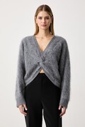 Twinset πουλόβερ γυναικείο με μαλλί γκρί 262TT3025
