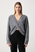 Twinset πουλόβερ γυναικείο με μαλλί γκρί 262TT3025