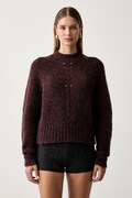 Twinset sweter damski z wełną bordowy 262TF3040