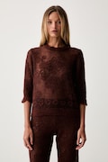 Twinset sweter damski z dodatkiem wełny pomarańczowy 262TP3341