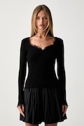 Twinset пуловер дамски с вискоза черен 262TP3390