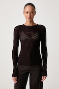 Twinset sweter damski z wiskozą brązowy 262TP3492