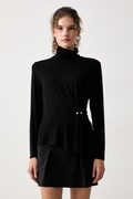 Twinset μακρυμάνικο γυναικείο με lyocell μαύρο 262LI2VAA