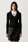 Karl Lagerfeld sweter damski z wiskozą czarny B3W18024