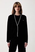Karl Lagerfeld kardigan damski wełniany czarny B3W18038