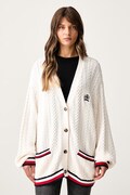 Tommy Jeans kardigan damski bawełniany beżowy DW0DW22934