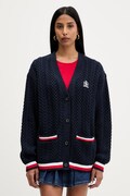 Tommy Jeans kardigan damski bawełniany granatowy DW0DW22934