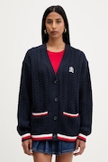 Tommy Jeans kardigan damski bawełniany granatowy DW0DW22934