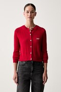Tommy Jeans ζακέτα γυναικεία με βισκόζη κόκκινη DW0DW22931