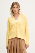Tommy Hilfiger kardigan damski bawełniany żółty WW0WW50078