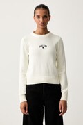Guess Jeans пуловер дамски от памук бежов W6YR40 Z1074