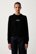 Guess Jeans пуловер дамски от памук черен W6YR40 Z1074