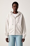 Guess Jeans mikina na zips s kapucňou dámska bavlnená sivá W6YQ10 K3872