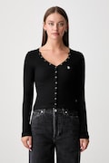Guess Jeans лонгслів жіночий бавовняний з еластаном чорний W6YP03 K3647