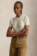 Polo Ralph Lauren sweter z krótkim rękawem damski wełniany beżowy 211A92271