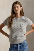 Polo Ralph Lauren sweter z krótkim rękawem damski wełniany szary 211A92271
