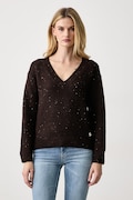 Guess sweter damski z dodatkiem wełny JOLENE brązowy W6BR42 Z1438