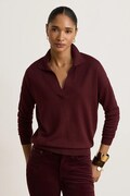 Lauren Ralph Lauren pulover pentru femei cu bumbac burgund 200P14056