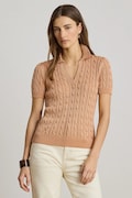 Lauren Ralph Lauren pulover s kratkimi rokavi ženski z viskozo oranžen 200P14041
