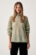 BOSS sweter damski z wełną Fewena zielony 50564438