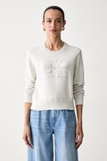 Calvin Klein Jeans pulover za žene od pamuka sivi LV047G322G