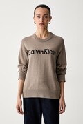 Calvin Klein Jeans pulover za žene od pamuka smeđi LV044G313G
