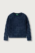 United Colors of Benetton sweter dziecięcy ażurowy granatowy 1PEUC10AG