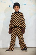 Mini Rodini sweter dziecięcy bawełniany Chess beżowy 26720164