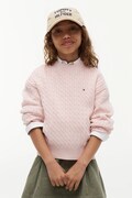 Tommy Hilfiger sweter dziecięcy bawełniany różowy KG0KG08848