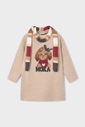 Mayoral φόρεμα με βισκόζη μπεζ με animal print 4919