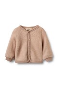 Wheat kardigan za dojenčke iz merino volne roza 6423-786