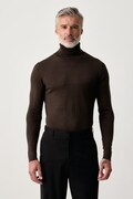 Lindbergh sweter męski z wełną merino brązowy 30.81068